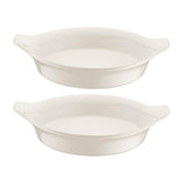 Gourmet dia.8.5" h:1.5" 15 oz. Round Warm White Vitrified Oven Dish (Set of 2)