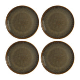 Bonna China Dhara dia.12" Round Brown Porcelain Plate (Set of 4)