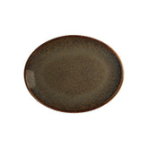 Tierra 14.25" x 11" x h:1.25" Oval Brown Vitrified Platter (1 each)