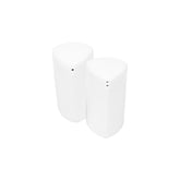 Pera 1.25" x 1.25" x h:3" Triangle White Porcelain Salt & Pepper Shaker Set (1 each)