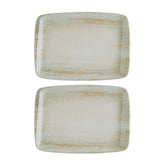 Bonna China Sands 9" x 6" Rectangular Decorated Porcelain Plate (Set of 2)
