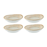 Patera 4" x 3" x h:0.75" 1 oz. Organic Decorated Vitrified Bowl (Set of 4)