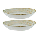 Patera 6" x 4" x h:1" Organic Decorated Vitrified Platter (Set of 2)