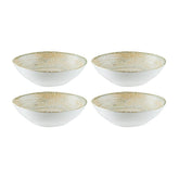 Patera 7" x 6.5" x h:2" 17 oz. Organic Decorated Vitrified Bowl (Set of 4)