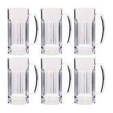 Premium dia.3.25" h:6.75" 19 oz. Round Clear Polycarbonate Beer Mug (Set of 6)