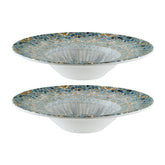 Bonna China Luca Mosaic Matte dia.11" h:2.5" 14 oz. Round Decorated Porcelain Bowl (Set of 2)