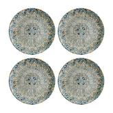 Luca Mosaic Matte dia.6.75" Round Decorated Vitrified Plate (Set of 4)