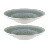 Bonna China Luca Ocean Matte dia.9.5" h:2" 14 oz. Round Blue Porcelain Bowl (Set of 2)