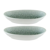 Luca Ocean Matte 6" x 4" x h:1" Organic Blue Vitrified Platter (Set of 2)