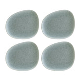 Bonna China Luca Ocean Matte 7.5" x 6"  Organic Blue Porcelain Plate (Set of 4)
