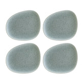 Luca Ocean Matte 7.5" x 6" Organic Blue Vitrified Plate (Set of 4)