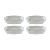 Luna Bonna 4" x 2.5" x h:0.75" Oval White Vitrified Platter (Set of 4)