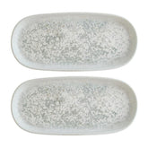 Bonna China Luna Ocean 8.5" x 4" x h:0.75" Oval Blue Porcelain Platter (Set of 2)