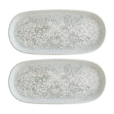 Luna Ocean 8.5" x 4" x h:0.75" Oval Decorated Vitrified Platter (Set of 2)