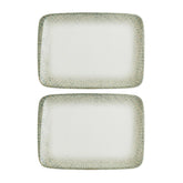 Sway 9" x 6" Rectangular Decorated Vitrified Plate (Set of 2)