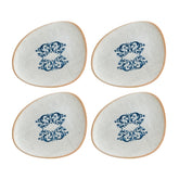 Viento 7.5" x 6" Organic Decorated Vitrified Plate (Set of 4)