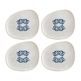 Bonna China Viento 9.5" x 7.5" Organic Decorated Porcelain Plate (Set of 4)