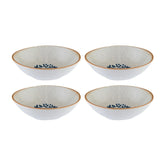 Bonna China Viento 7" x 6.5" x h:2" 17 oz. Organic Decorated Porcelain Bowl (Set of 4)