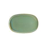 Sage 13" x 9" x h:0.75" Oval Green Vitrified Platter (1 each)