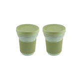 Sage dia.3.75" h:4.75" 12 oz. Round Green Vitrified Mug (Set of 2)