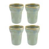 Sage dia.3.75" h:4.75" 12 oz. Round Green Vitrified Mug (Set of 4)
