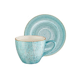 Aqua Bistro 3 oz. Espresso Cup+Saucer Set for 4