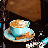 Aqua Bistro 3 oz. Espresso Cup+Saucer Set for 4