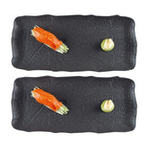 Shade 13.75" x 6" x h:0.75" Rectangular Black Vitrified Platter (Set of 2)