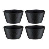 Bonna China Noir 3.5" x 3.5" x h:2" Square Black Porcelain Ramekin (Set of 4)
