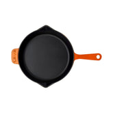 Turgla Cast Iron dia.11" h:2" Round Orange Cast Iron Skillet