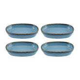 Sky 4" x 2.5" x h:0.75" Oval Blue Vitrified Platter (Set of 4)