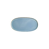 Sky 12" x 6.25" x h:0.75" Oval Blue Vitrified Platter (1 each)