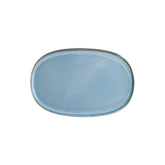 Sky 13" x 9" x h:0.75" Oval Blue Vitrified Platter (1 each)