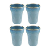 Sky dia.3.75" h:4.75" 12 oz. Round Blue Vitrified Mug (Set of 4)