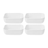 Santa Monica 5.5" x 3.75" x h:2" 14 oz. Rectangular White Porcelain Deep Plate (Set of 4)