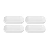 Porcelain Santa Monica 5.5" x 4" x h:1" Rectangular White Porcelain Platter (Set of 4)
