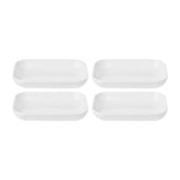 Santa Monica 5.5" x 4" x h:1" Rectangular White Porcelain Platter (Set of 4)