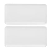 Santa Monica 12.25" x 6.25" x h:1" Rectangular White Porcelain Platter (Set of 2)