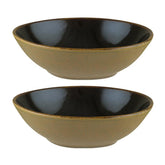 Bonna China Sphere Ocean 7" x 6.5" x h:2" 16 oz. Organic Black Porcelain Bowl (Set of 2)