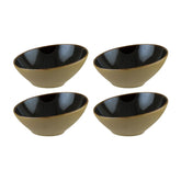 Sphere Earth dia.6.5" h:3" 12 oz. Round Black Vitrified Bowl (Set of 4)