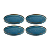 Bonna China Sapphire dia.8.25" Round Blue Porcelain Plate (Set of 4)