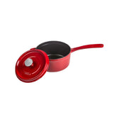 Cast Iron dia.6.75" h:5" Round Red Cast Iron Saucepan