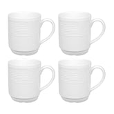 Saturn dia.3" h:3.5" 10 oz. Round White Porcelain Mug (Set of 4)