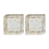Antico 6" x 6" Square Brown Vitrified Plate (Set of 2)