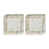 Antico 8.75" x 8.75" Square Brown Vitrified Plate (Set of 2)