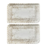Antico 11.75" x 7" x h:0" Rectangular Brown Vitrified Platter (Set of 2)