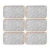 Edera 9.5" x 6" Rectangular Blue Vitrified Plate (Set of 6)