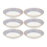 Edera dia.8.25" h:1.25" 27 oz. Round Blue Vitrified Deep Plate (Set of 6)