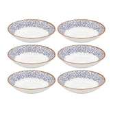 Edera dia.9" h:1.75" 34 oz. Round Blue Vitrified Deep Plate (Set of 6)