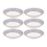 Edera dia.9.75" h:2" 44 oz. Round Blue Vitrified Deep Plate (Set of 6)